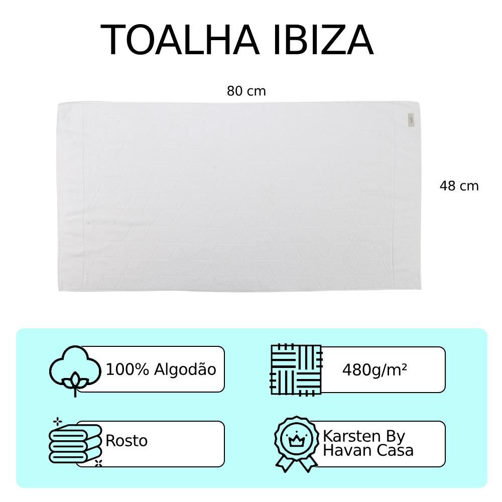 Toalha De Rosto 100% Algodão Ibiza Karsten By Havan Casa - Branco