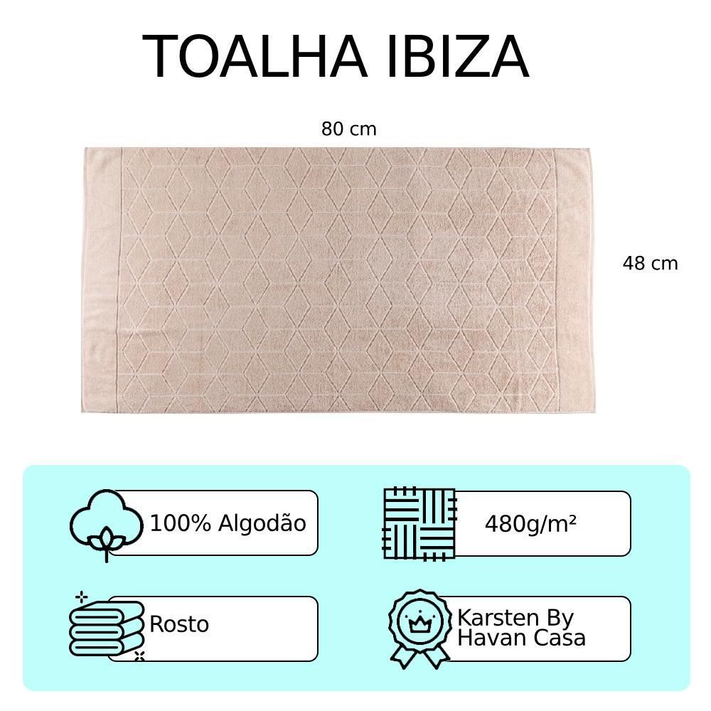 Toalha De Rosto 100% Algodão Ibiza Karsten By Havan Casa - Grão