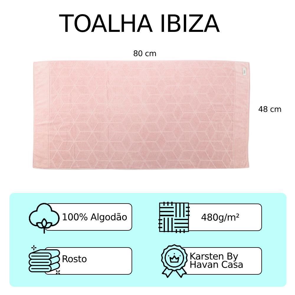 Toalha De Rosto 100% Algodão Ibiza Karsten By Havan Casa - Rosa Suave