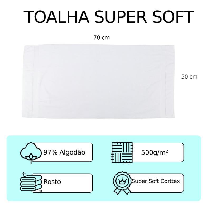 Toalha De Rosto Super Soft Zero Twist Corttex - Branco