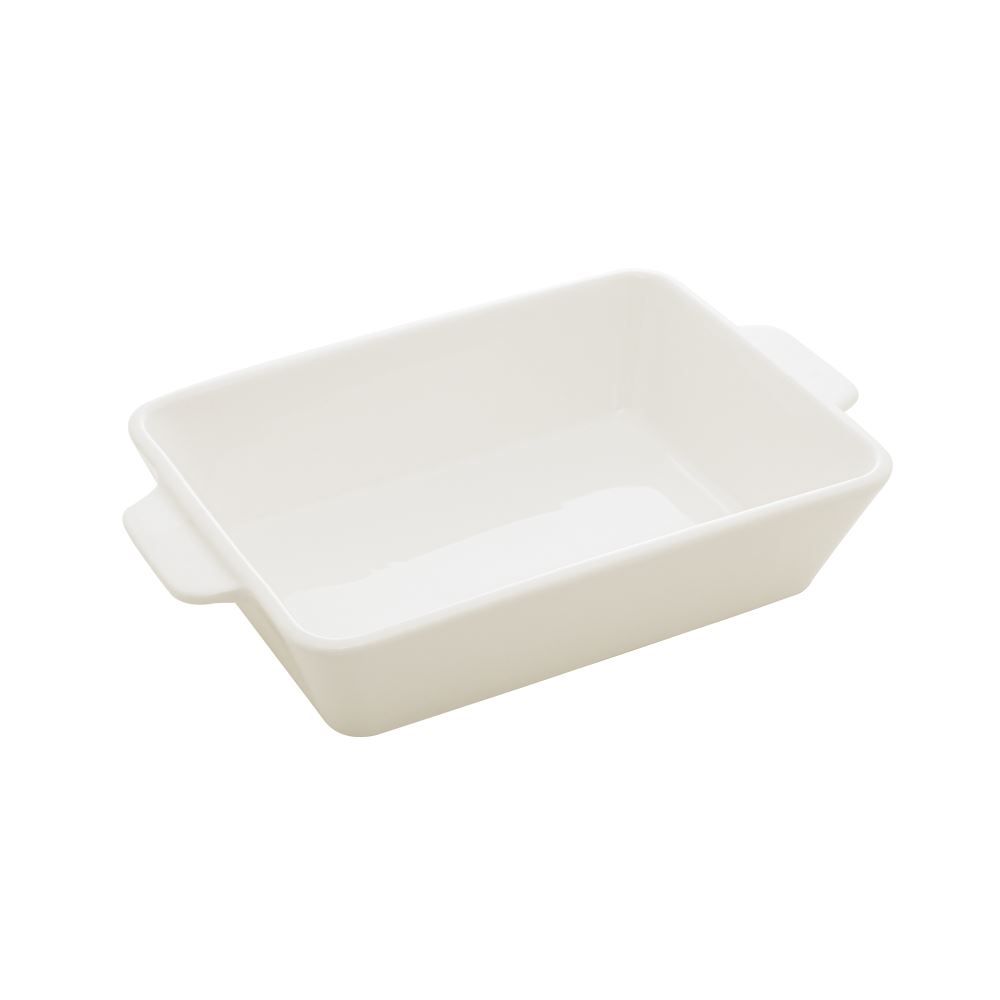 Travessa De Porcelana Com Alça 800Ml Lyor - BASIC BRANCO