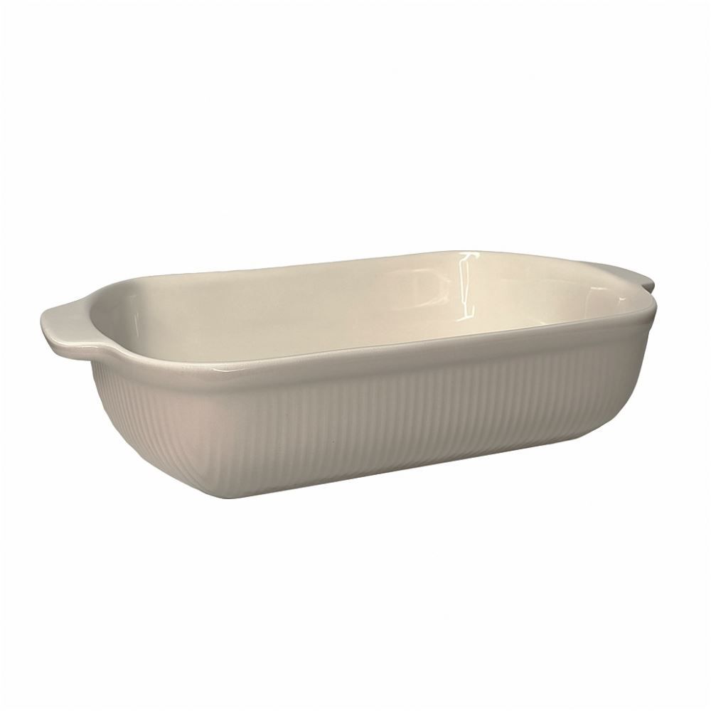 Travessa Retangular De Cerâmica Lisboa Havan Casa 2 Litros - Bege