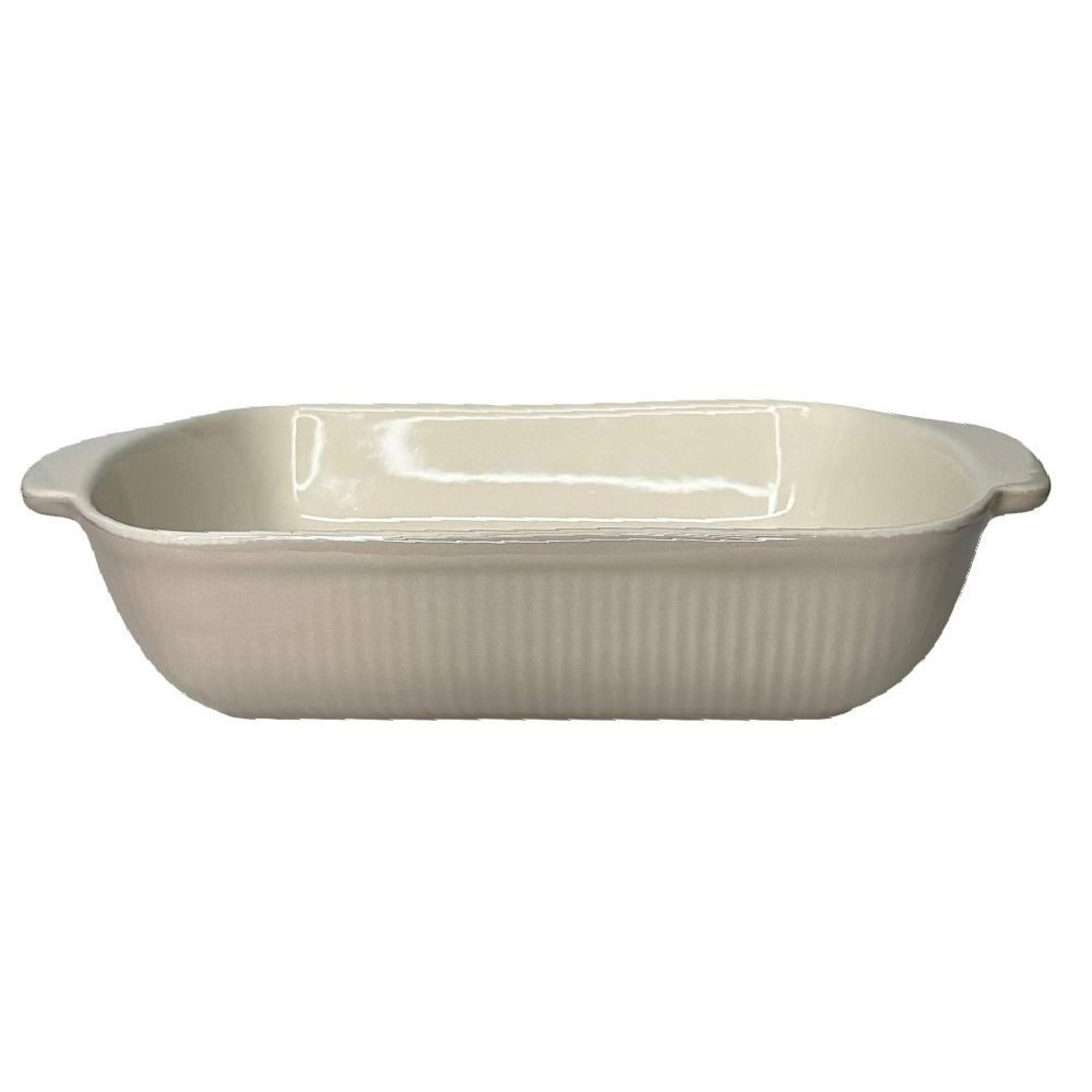 Travessa Retangular De Cerâmica Lisboa Havan Casa 3,8 Litros - Bege