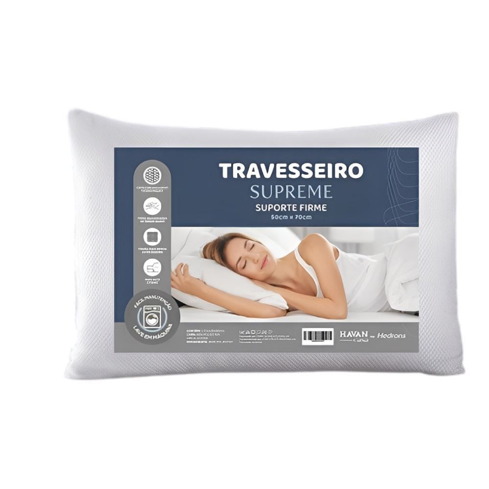 Travesseiro Suporte Firme 50Cm X 70Cm Supreme Havan Casa By Hedrons - Branco