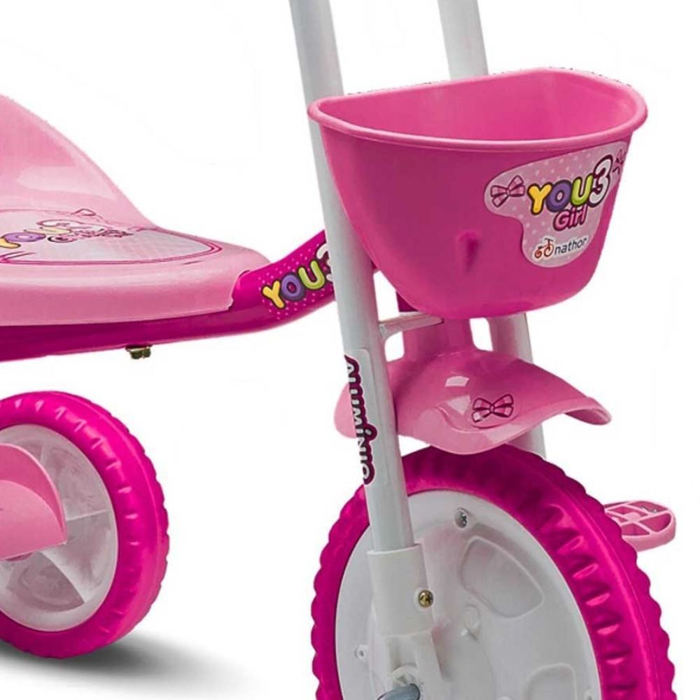 Triciclo Infantil Aro 5 You 3 Girl Nathor - Rosa