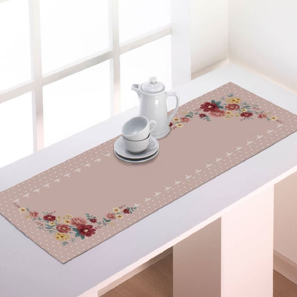 Trilho De Mesa  Athenas 45Cm X 1,20M Döhler - Flores Vintage