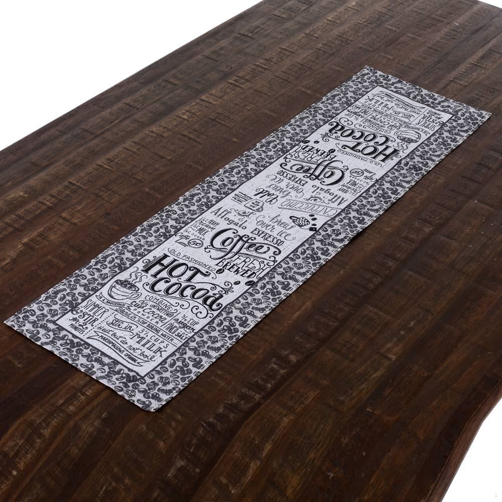 Trilho De Mesa Retangular 30X100cm Dia A Dia Karsten - Black Coffee