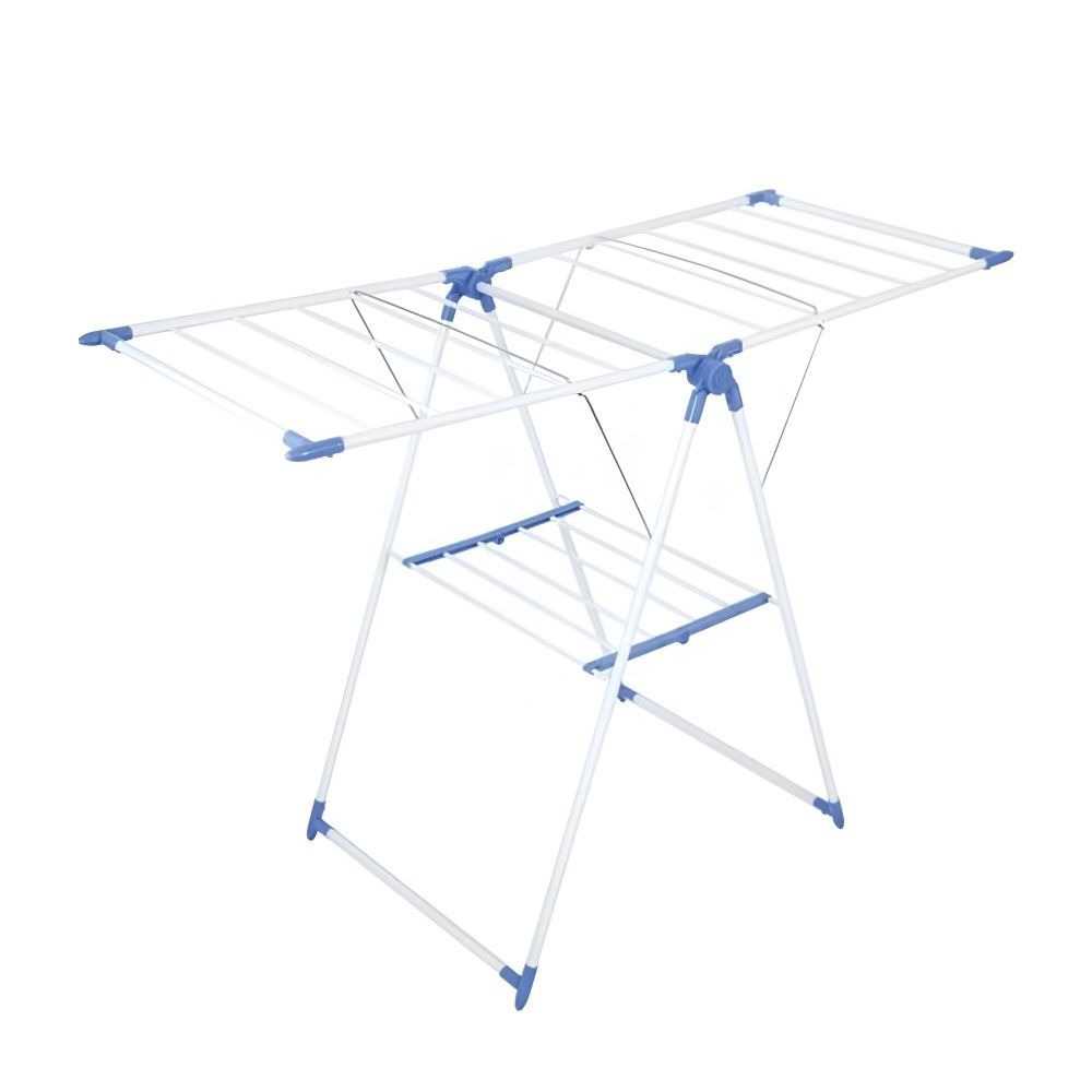 Varal De Chão Dobrável 92 Cm Clink - Branco e Azul