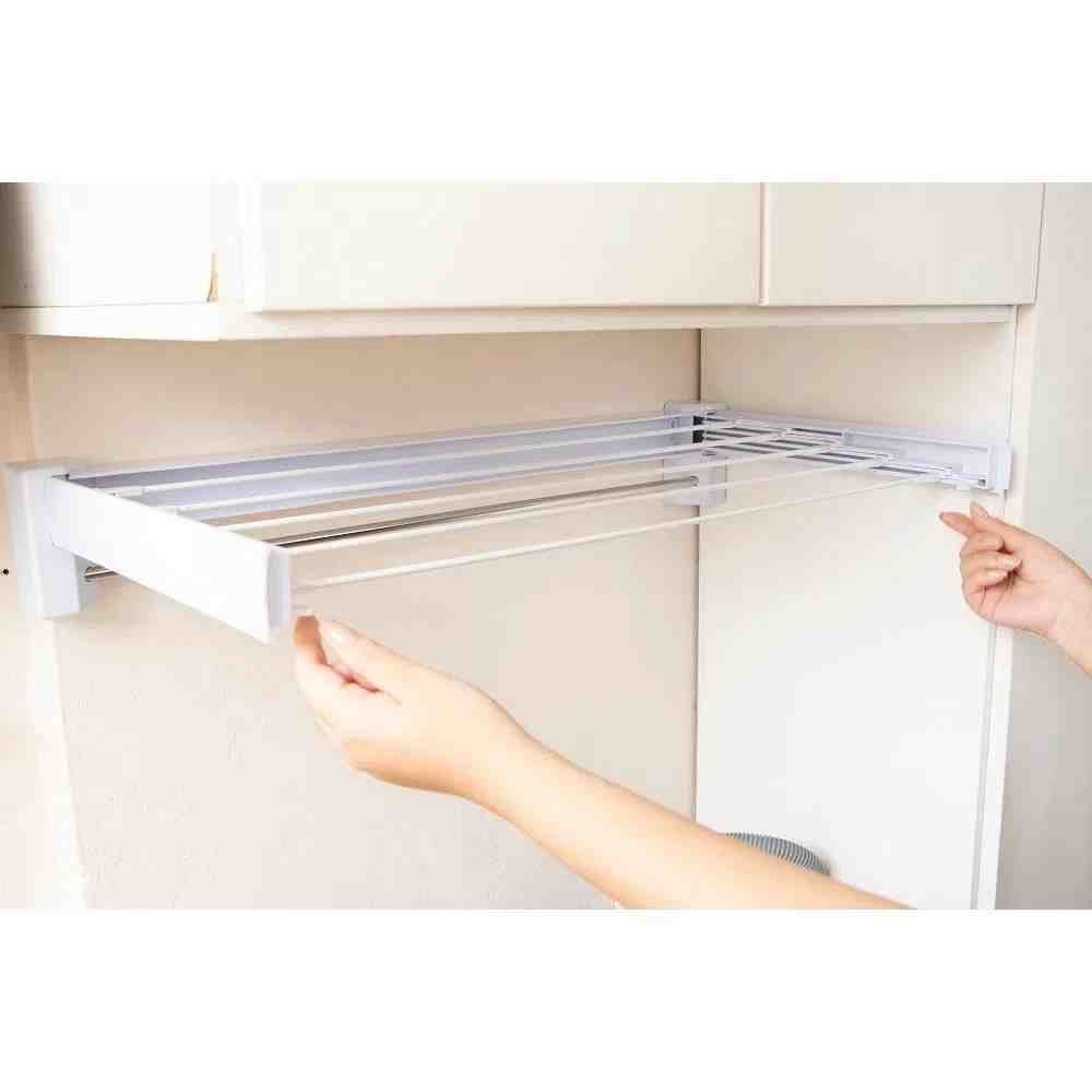 Varal De Parede Retrátil Ordene 70X37cm - Branco