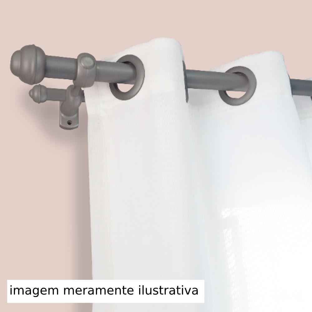 Varão De Cortina Grosso Duplo 2,00 M Havan - Prata Fosco