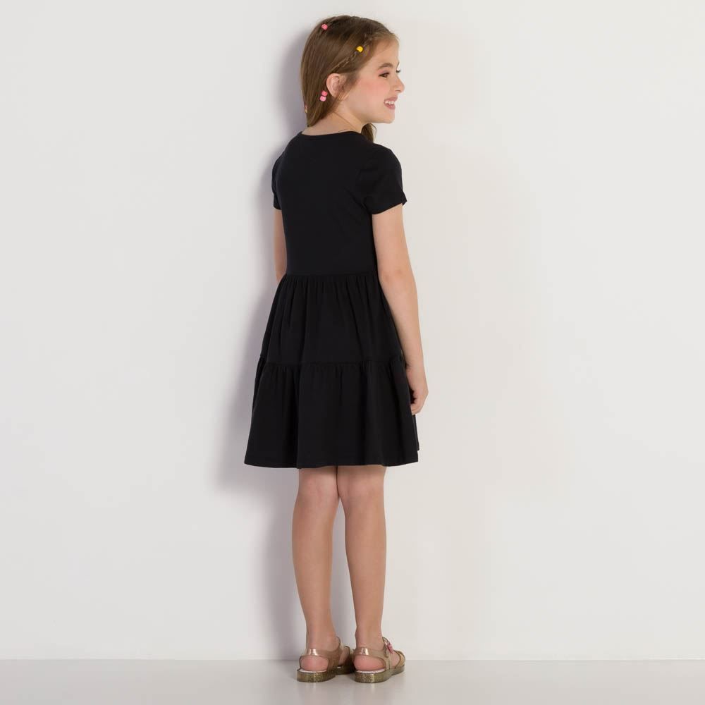 Vestido 4 a 10 anos Malha Babados Marmelada