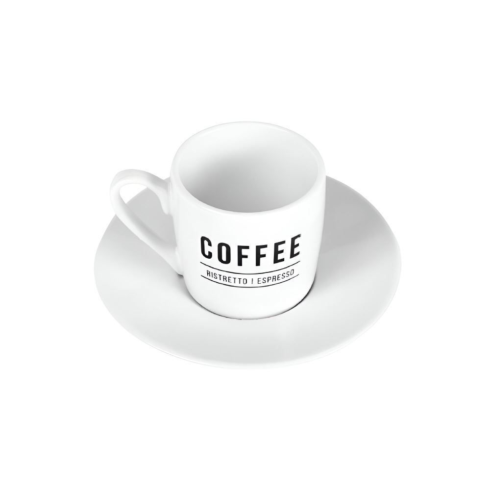 Xícara Com Pires Porcelana Manhattan Hauskraft 80 Ml - Branco