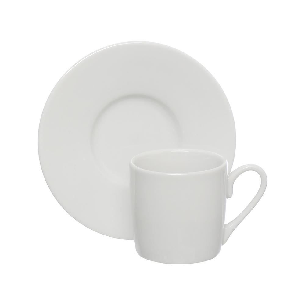 Xícara De Café Com Pires De Porcelana 80Ml Hauskraft - Branco