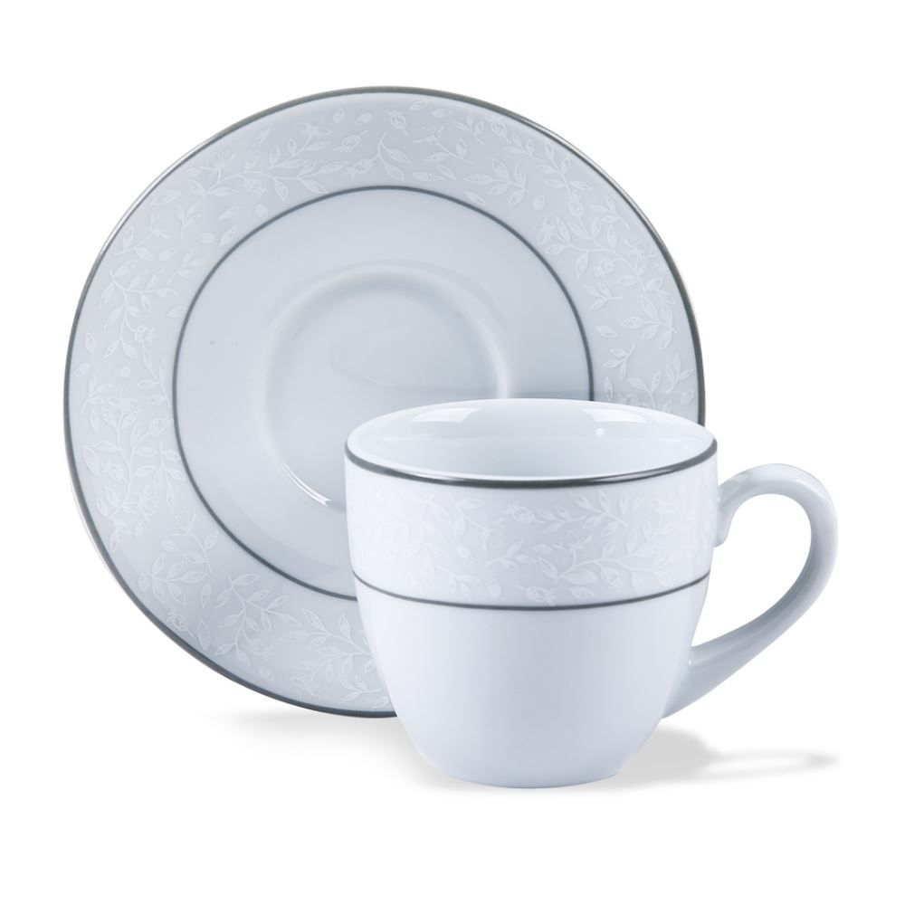 Xícara De Chá Com Pires De Porcelana Charlotte Schmidt - 230 ml