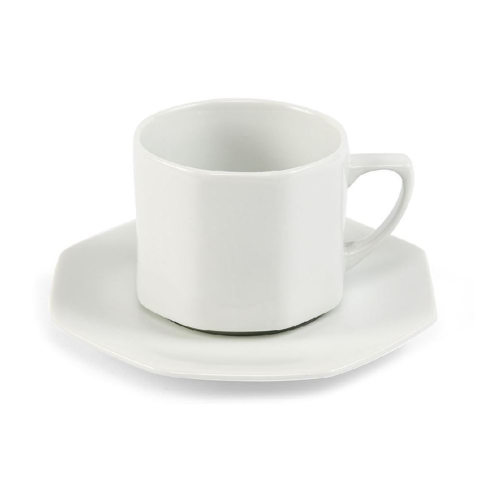 Xícara De Chá Com Pires De Porcelana Orion Schmidt 280Ml - Branco