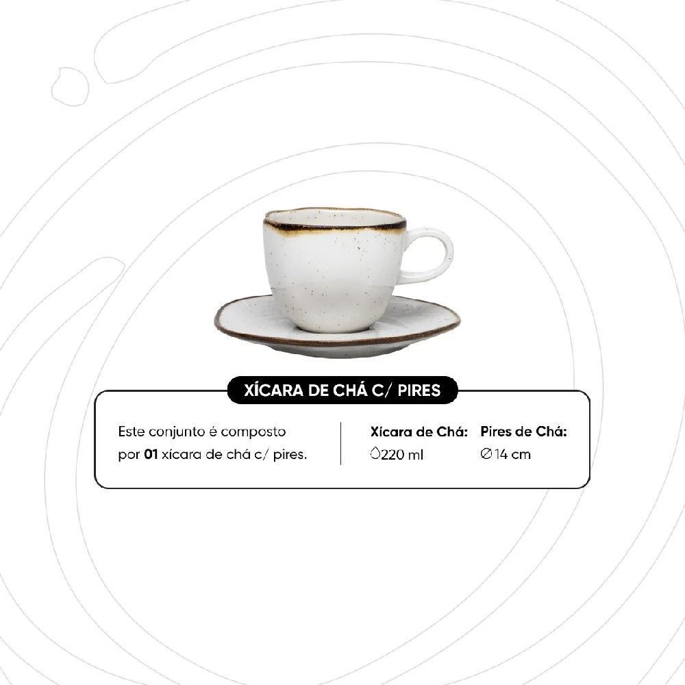 Xícara De Chá Com Pires Ryo Maresia Oxford 220Ml - Porcelana