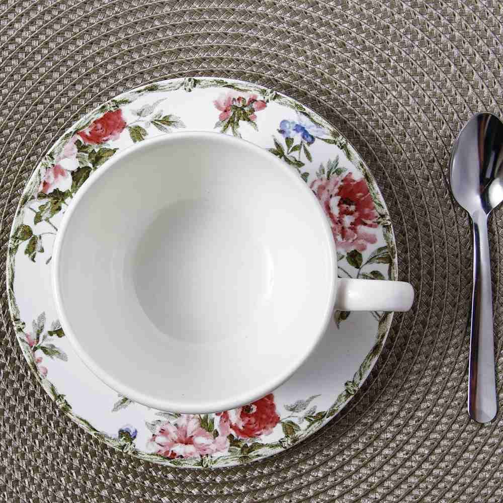 Xícara De Chá Com Pires Romântica 2 Havan Casa By Alleanza - 270ml