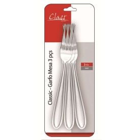 Jogo De Garfos Class Home Para Mesa 3 Peças - Inox