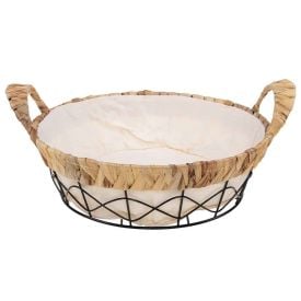 Cesta De Aramado Em Tecido Havan Casa Natural  Redonda 29Cm - Natural 