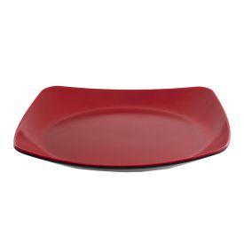 Prato Quadrado Solecasa Oriental 20Cm - Vermelho e Preto