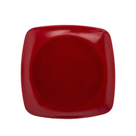 Prato Quadrado Oriental Melamina 20Cm - Vermelho e Preto