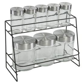 Jogo De Porta Condimentos Com Suporte Havan Casa 8 Peças - Preto