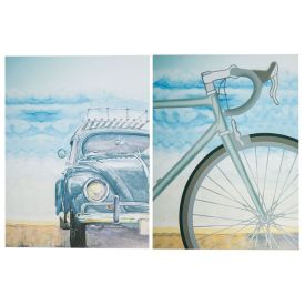 Quadros Decorativos Bike Car 2 Peças - PLC00200