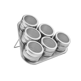 Porta Condimentos Magnético Haüskraft Inox 6 Peças - Triangular