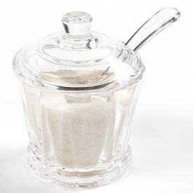 Açucareiro De Vidro Com Tampa E Colher Radial Lyor 210Ml - Transparente
