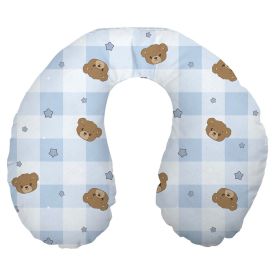 Almofada Apoio de Pescoço Toque Aveludado Havan Baby  - Urso Azul