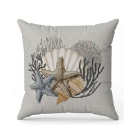 Almofada Decorativa 48X48 Cm Estampada Havan Casa - Estrelas e Conchas