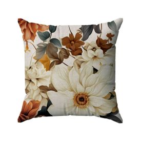 Almofada Decorativa 48X48 Cm Estampada Havan Casa - Floral Ambar e Ocre