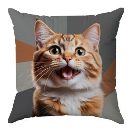 Almofada Decorativa 43X43 Cm Pets Havan Casa - Gato Laranja