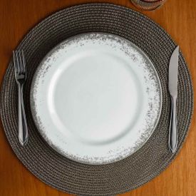 Aparelho De Jantar De Porcelana Névoa Cinza Schmidt 30 Peças - Porcelana