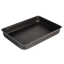 Assadeira De Alumínio Retangular Fortaleza 40 Cm - Preto 