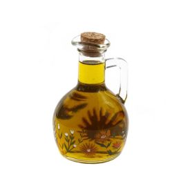 Azeiteiro De Vidro Com Tampa Rolha Flora Rosa Lyor - 190ml