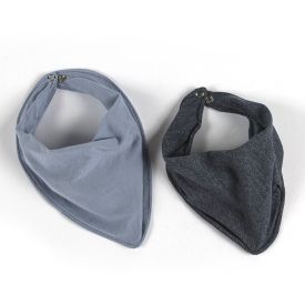 Babador Liso Kit Com 2 Peças - Azul e Azul Marinho