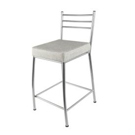 Banqueta Baixa De Metal 60 Cm Paris Metalnew  - Cinza