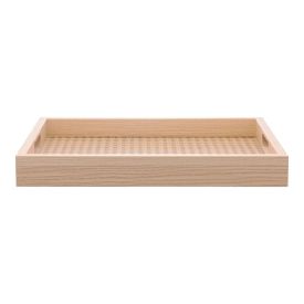Bandeja De Mdf Com Fundo Treliça Lyor 35 Cm - Bege