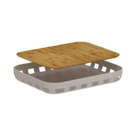 Bandeja De Servir Retangular Lume 35,5Cm Ou - Bege