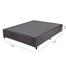 Base Box Para Cama De Casal Excelsior 138X188 Cm Gazin - Cinza