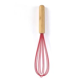 Batedor Fouet De Silicone Com Cabo De Bambu Havan Casa - Vermelho