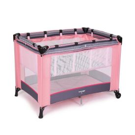 Berço Fit Portátil  0 Meses A 15 Kg Desmontável Voyage - Rosa Geo