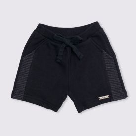 Bermuda de Bebê Moletom Alakazoo Preto