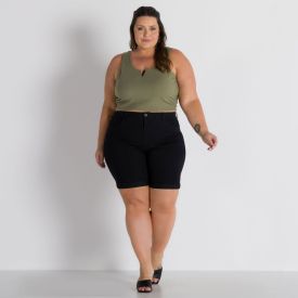 Bermuda Jeans Ciclista Black Plus Size Patricia Foster Mais