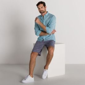 Bermuda Jogger Linho Marc Alain Azul Marinho
