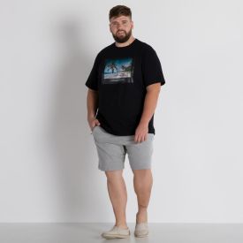 Bermuda Plus Size Molecotton com Cordão Marc Alain Mescla