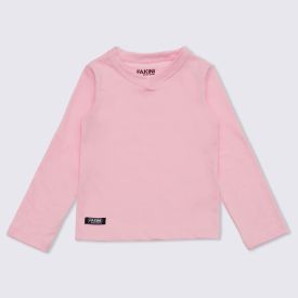 Blusa 12 a 16 anos Térmica Gola V Fakini Rosa Claro 4570