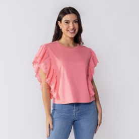 Blusa Feminina Com Babado Em Laise Boby Blues