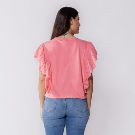Blusa Feminina Com Babado Em Laise Boby Blues